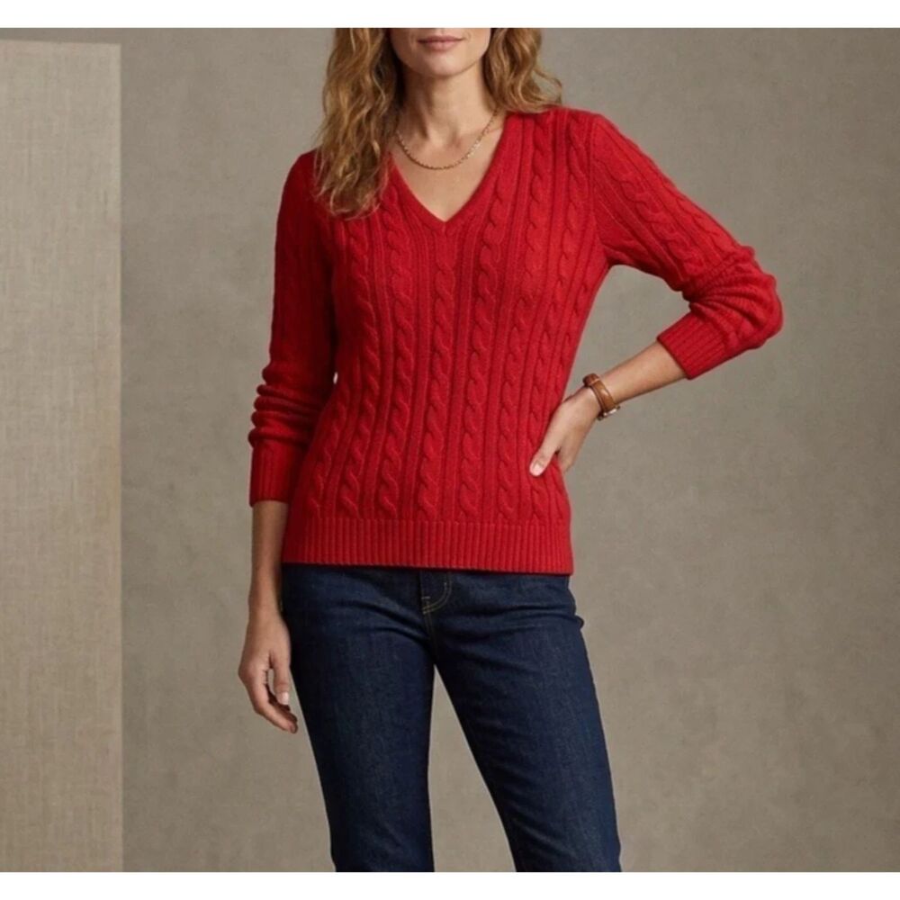 Lauren Ralph Lauren Sweater plus sz 1X Cable Knit Fisherman Tennis Academia